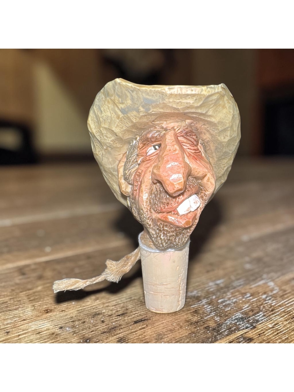 Vintage 1988 Chris Hammack Spit N Whittle Rotgut Rodney Cowboy Bottle Stopper